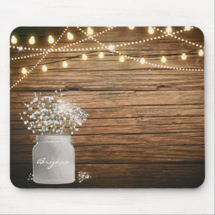 Baby's Breath Blommor i Rustik Glasburk & Ljus Musmatta