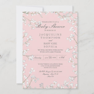 Baby's Breath Blomsterkrans Rustik Flickas Babysho Inbjudningar