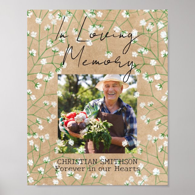 Baby's Breath Boho Rustik Bröllop till minne av Poster (Framsidan)