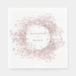 baby's breath floral frame wedding pappersservett