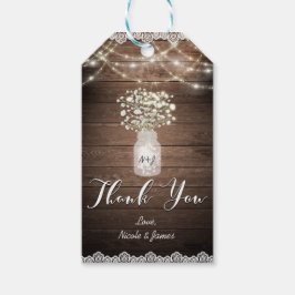 Baby's Breath & Ljus Rustik Bröllopspresent Anpass Presentetikett