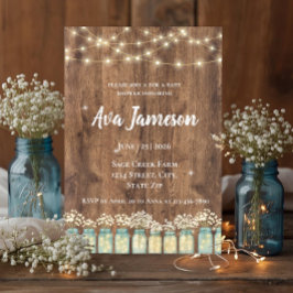 Baby's Breath Lysande Murad Glas Rustik Barnkalas Inbjudningar