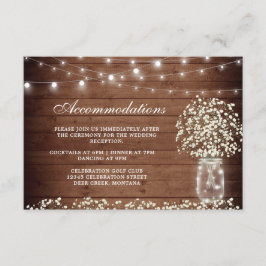 Baby's Breath Mason Jar Bröllopsinredning Tilläggskort