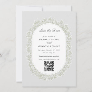 Baby's Breath Monogram Gypsophila Blommig Bröllop Spara Datumet