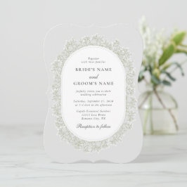 Baby's Breath Monogram Gypsophila Floral Wedding Inbjudningar