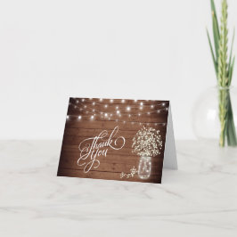 Baby's Breath Murarvas Rustik Trä Blommig Tack Kort