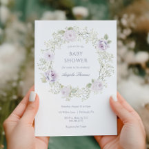 Baby's Breath och lila rosor Bebisens ankomstfest