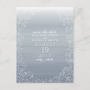 Baby's Breath Ombre Vattenfärg Save The Date Meddelande Vykort