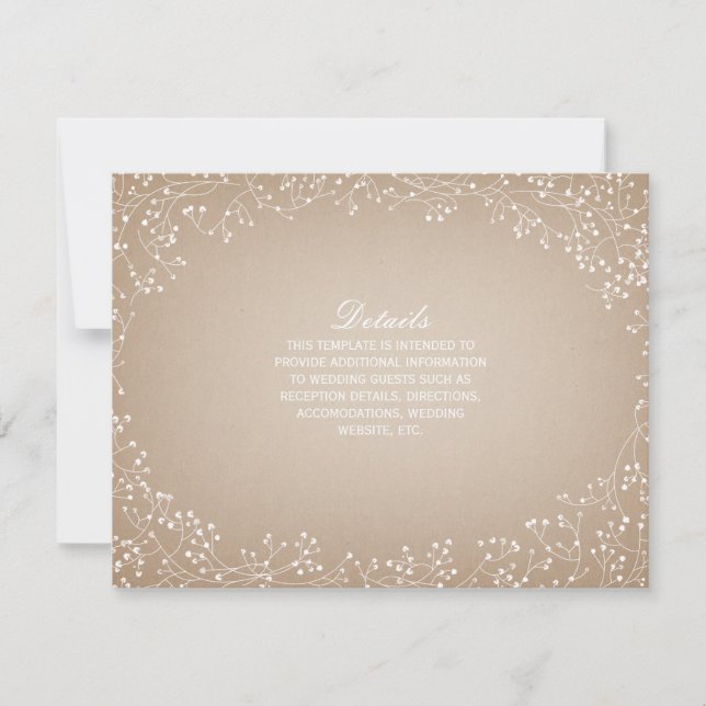 Baby's Breath-papper inspirerade detaljer Inbjudningar (Framsida)