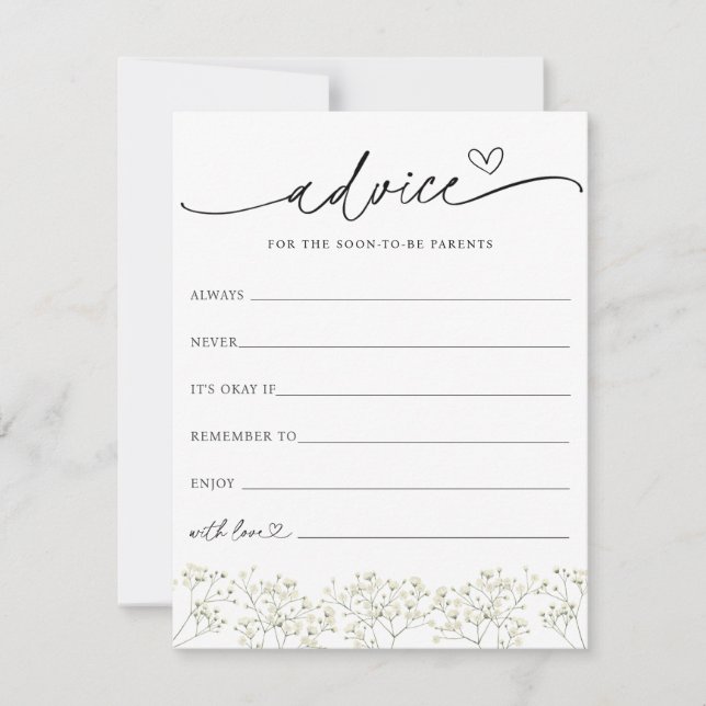 Baby's Breath Råd till föräldrarna Bröllopsdusch-k Inbjudningar (Framsida)