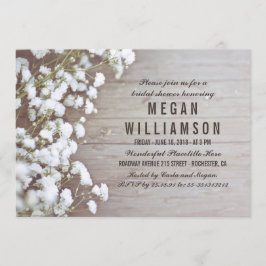 Baby's Breath Rustik Bröllopsdusch Inbjudningar