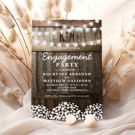 Baby's Breath Rustik Charm Förlovningsfest Inbjudningar
