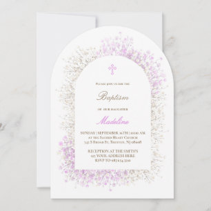 Baby's Breath vit syren liten flicka Dop Inbjudningar