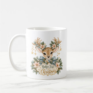 Babys erstes Weihnachten mit süßem Rehkitz Kaffemugg