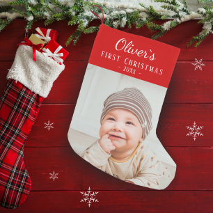 Baby's First Anpassningsbar Photo Liten Julstrumpa