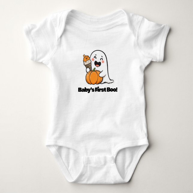 Baby's First Boo! – Förtjusande Halloween-bodys T Shirt (Framsida)
