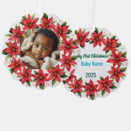 Baby's First Christmas 2025 Poinsettia Wreath 