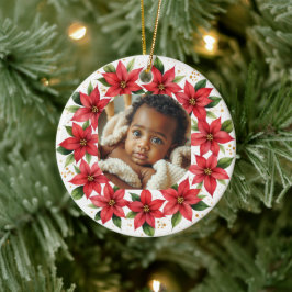 Baby's First Christmas 2025 Poinsettia Wreath Julgransprydnad Keramik