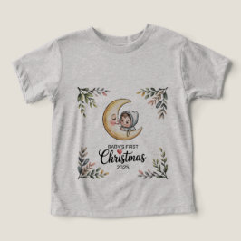 Baby's First Christmas 2025 Vintage Måne & Baby T Shirt