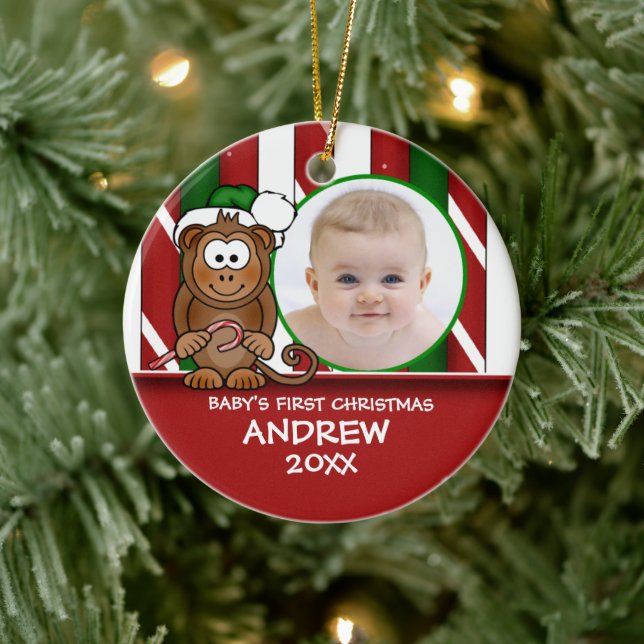 Baby's First Christmas Baby Apa Ornament (Träd)