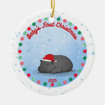 -Baby's First Christmas -Baby Hippo Ornament