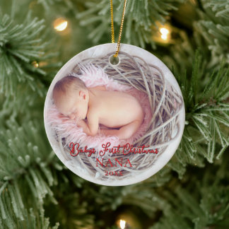 Babys First Christmas Baby Stats New Parents Julgransprydnad Keramik