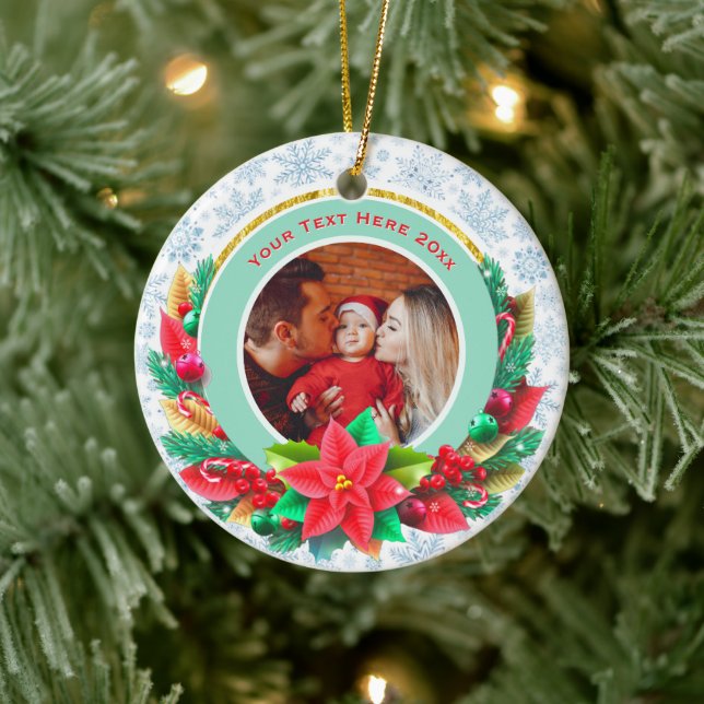 Baby's First Christmas Custom Name Photo Keepsake Julgransprydnad Keramik (Träd)