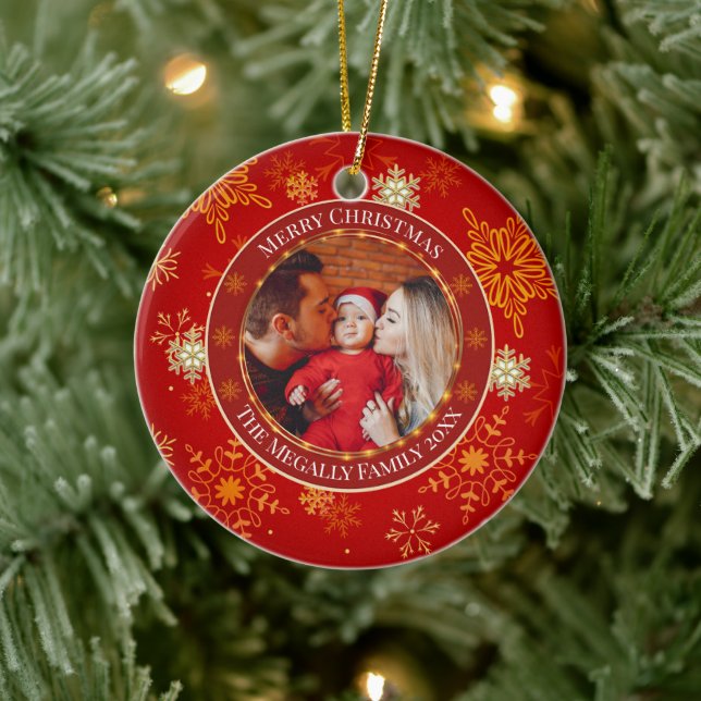 Baby's First Christmas Custom Name Photo Keepsake Julgransprydnad Keramik (Träd)