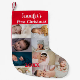 Baby's First Christmas Custom Photo Collage Name  Liten Julstrumpa