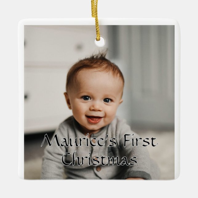 Baby's first Christmas Customizable Photo Ornament (Framsida)