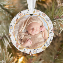 Baby's First Christmas Cute Modern Elegant