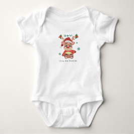 Baby's First Christmas Cute Reindeer Holiday T Shirt