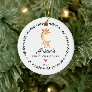 Baby's First Christmas-giraff Julgransprydnad Keramik