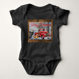 Baby's First Christmas Holiday Farm Scene T Shirt