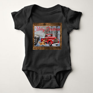 Baby's First Christmas Holiday Farm Scene T Shirt
