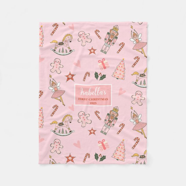 Babys First Christmas Nutcracker Fleecefilt (Framsidan)