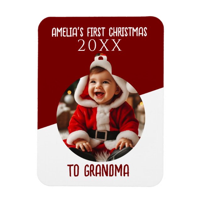 Baby's First Christmas Photo Ornament Keepsake  Magnet (Vertikal)