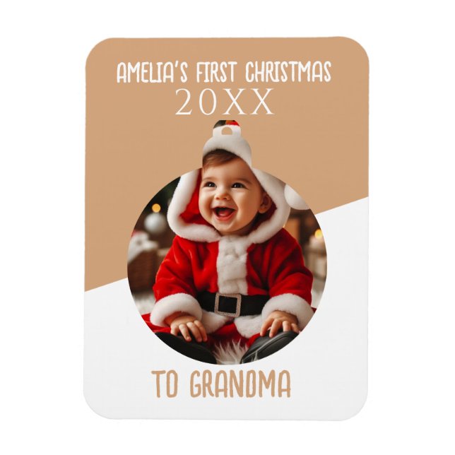 Baby's First Christmas Photo Ornament Keepsake  Magnet (Vertikal)