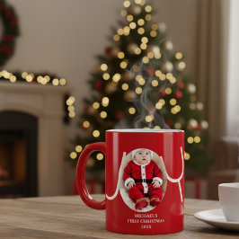 Baby's First Christmas Photo Red Coffee Mug Jumbo Mugg