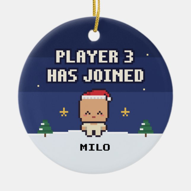 Baby's First Christmas Player 3 Pixel Ornament (Framsidan)