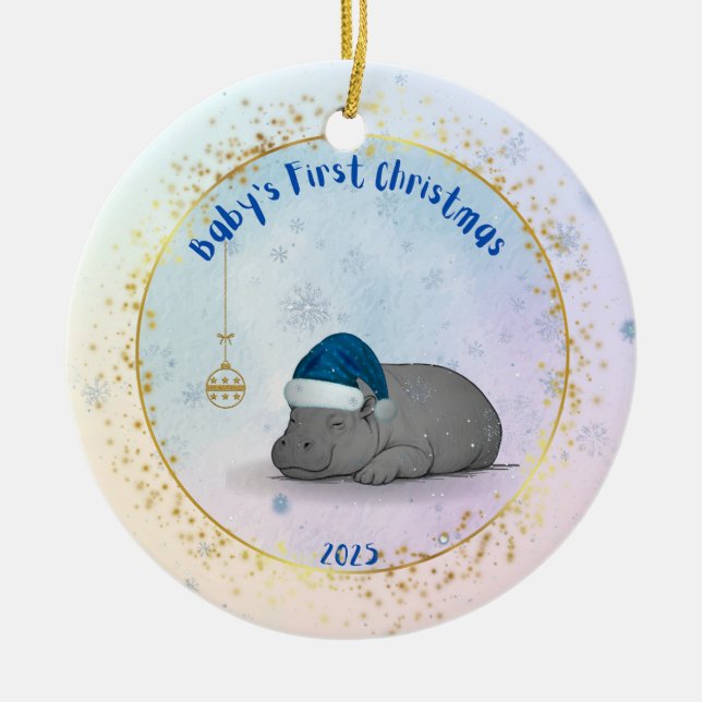 Baby's First Christmas - Porcelain Hippo Ornament (Framsidan)