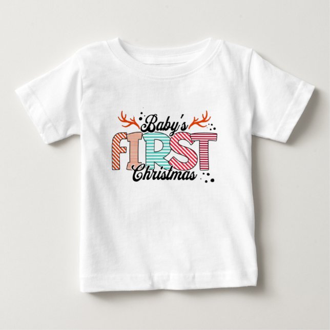 Baby's First Christmas T-Shirt (Framsida)