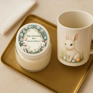 Baby's First Easter Spring Wreath Woodland Animals Runt Klistermärke