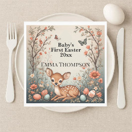 Baby's First Easter Woodland Animals Deer Spring  Pappersservett