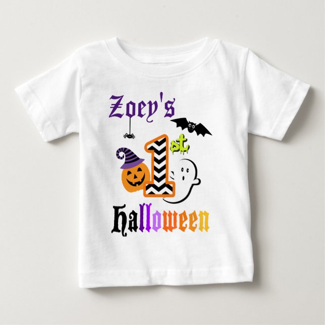 Babys First Halloween Shirt w Pumpkin T (Framsida)