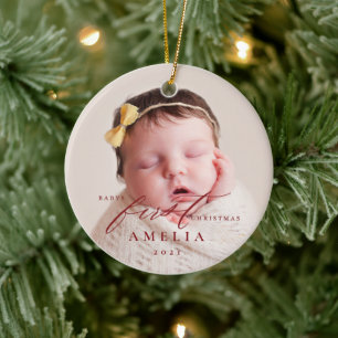 Babys First jul Baby Stats Ceramic Ornamic Julgransprydnad Keramik
