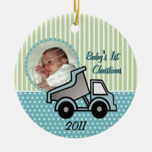Babys First jul Lastbil Photo Julgransprydnad Keramik