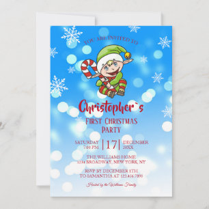 Baby's First jul Party Elf Candy Inbjudan