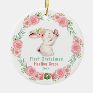 Babys First jul Photo Bunny Personlig Julgransprydnad Keramik