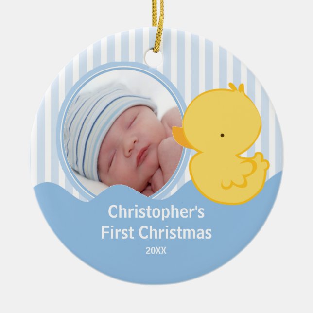Babys First jul Photo Ornament Anka Boy (Framsidan)